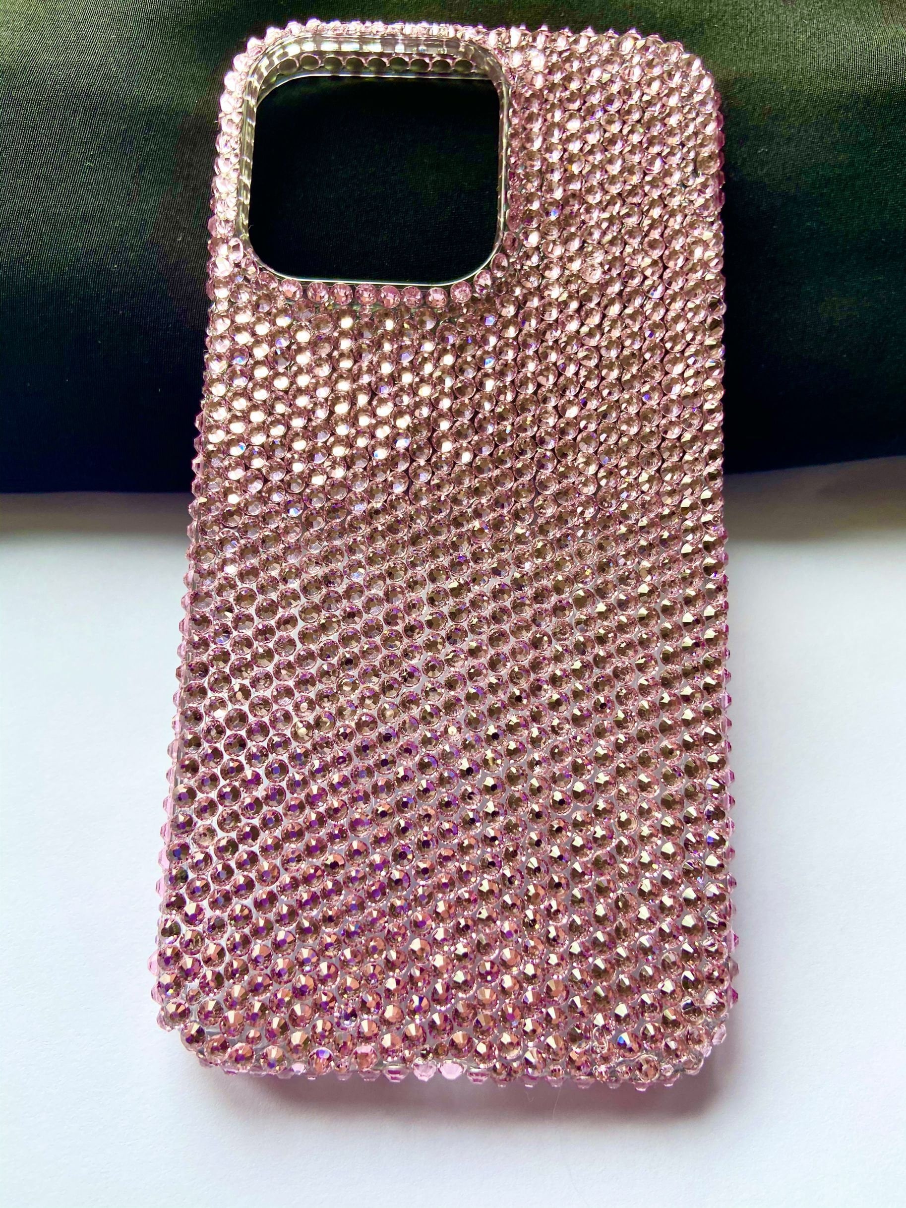 Light Pink iPhone Case Bling Out Phone Cases Full Sides Protect Back ...