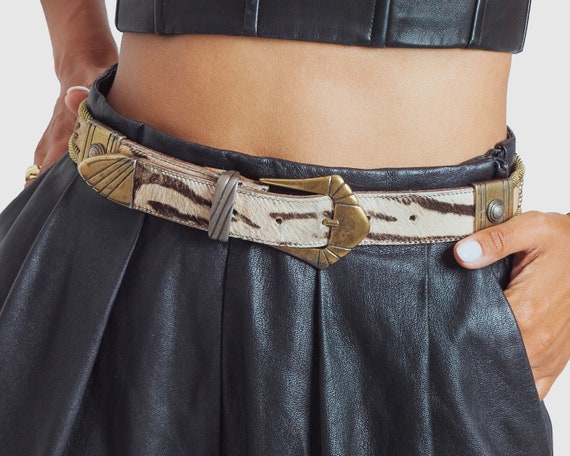Vintage Antique Belt / MADE IN ITALY / Genuine Lea