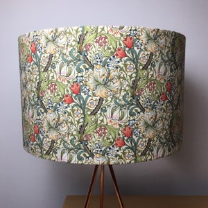 MADE TO ORDER LAMPSHADE WILLIAM MORRIS GOLDEN LILY FABRIC 