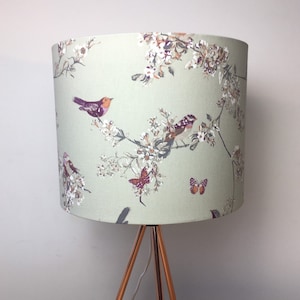 Beautiful Birds Sage Handmade Lampshade