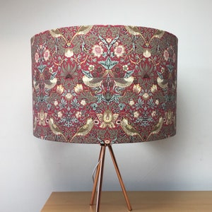 William Morris Strawberry Thief Red Handmade Lampshade