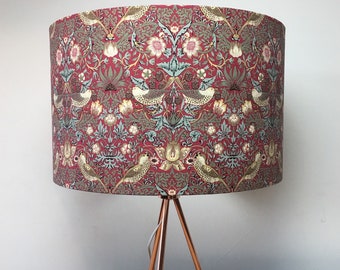 William Morris Strawberry Thief Red Handmade Lampshade