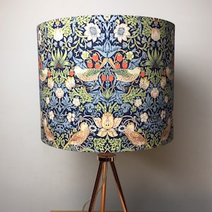 William Morris Strawberry Thief Navy Handmade Lampshade