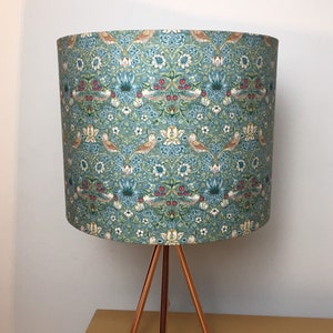 William Morris Mini Strawberry Thief Aqua Handmade Lampshade