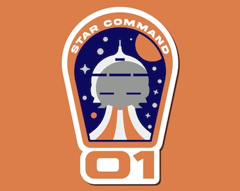 Buzz Lightyear Star Command Patch Vinyl Sticker, Toy Story Disney Sticker, waterfles, telefoon, dagboek