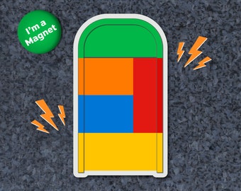 Colored Blocks Magnet Toy Story Land Trash Can, Fridge Magnet, Car Magnet, Vinyl High Quality, Disney Magnet, Disney World