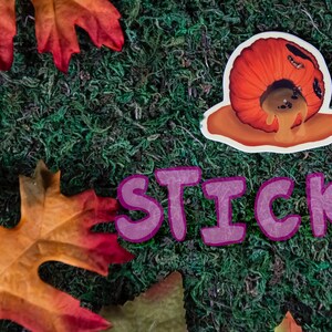 Sticker zwemmen Pumpkin Rot