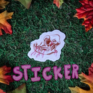 Sticker Engelse bulldog Skull String Of Pearls