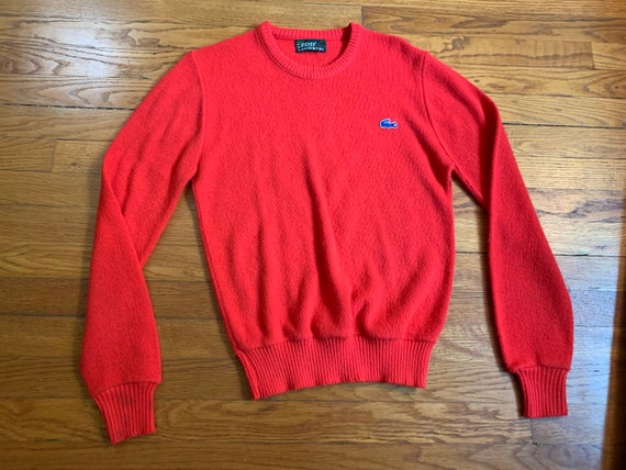 Vintage 1970s Lacoste Classic Red Sweater Blue -