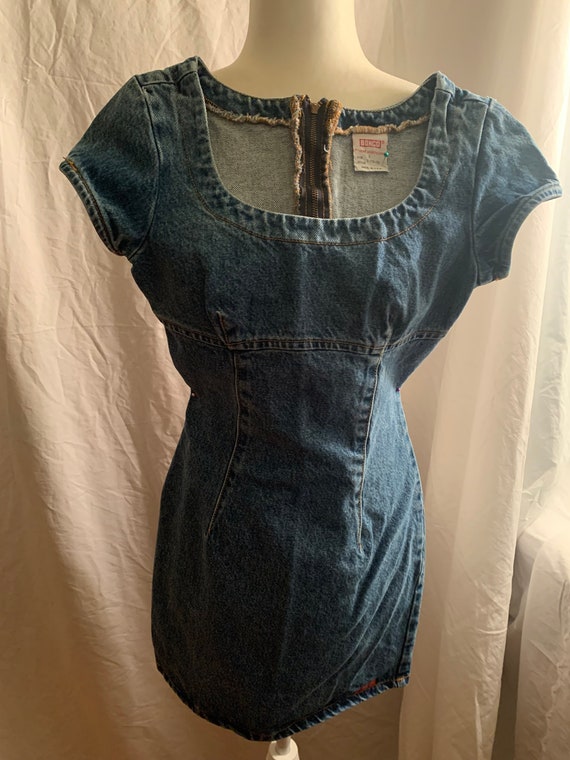 Vintage Late 90s/ Early 2000s Y2k Bongo Denim Dress S… - Gem