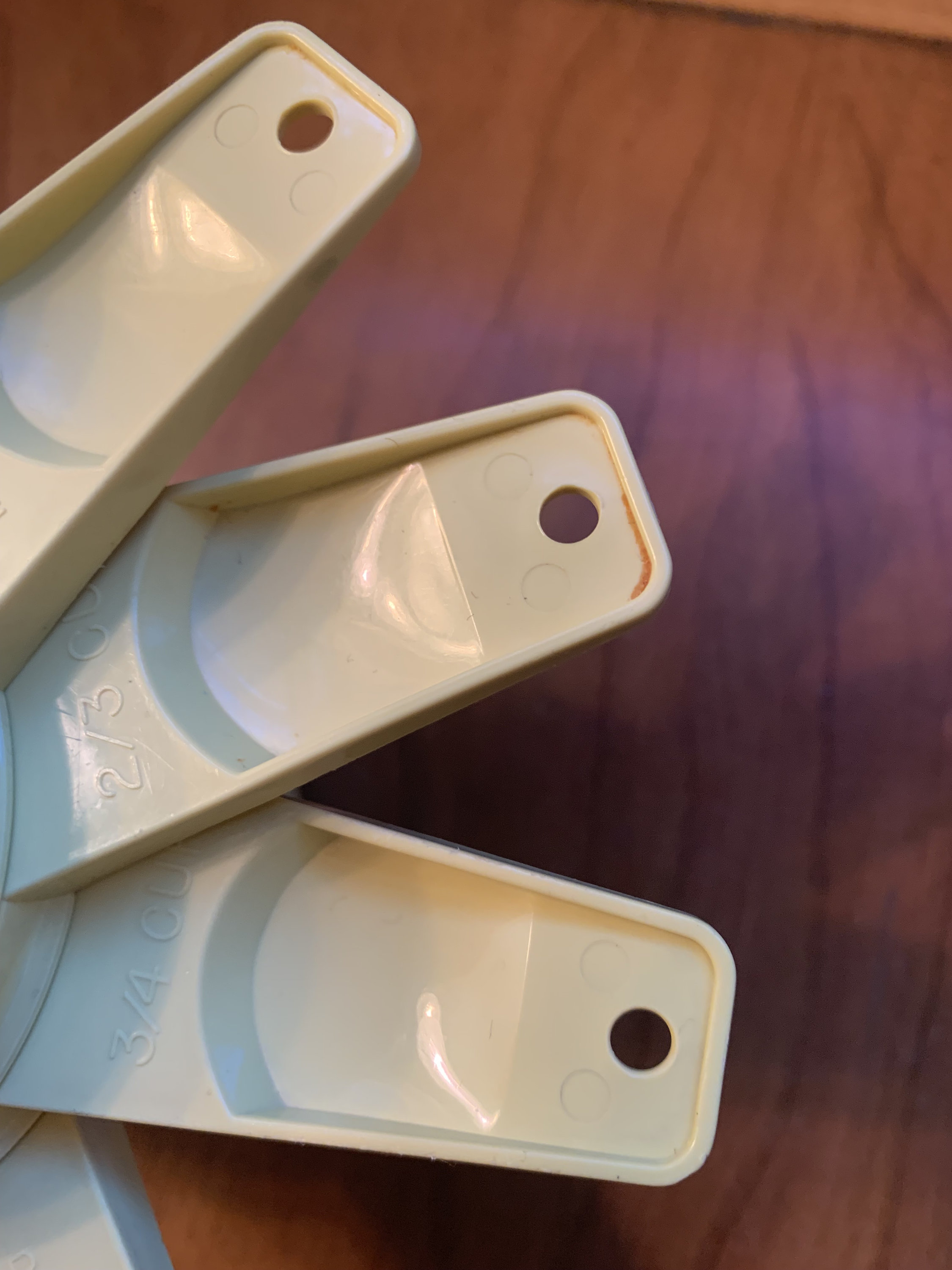 Set of 5 Vintage 1970s Yellow Retro Tupperware Plastic Measuring Cups