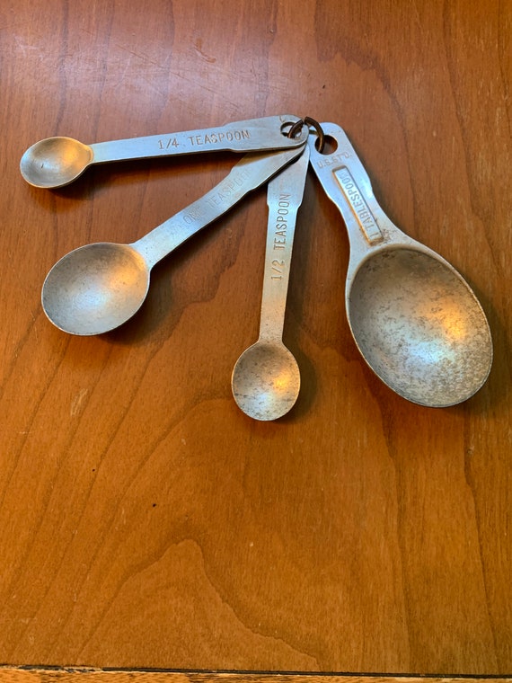 Vintage 1940s Aluminum Measuring Spoons Made in USA -  Norway