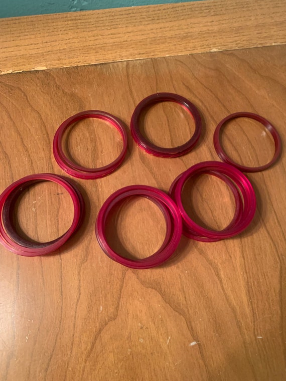 Vintage Lot of 25 Child Sized Plastic Bangles Red… - image 4