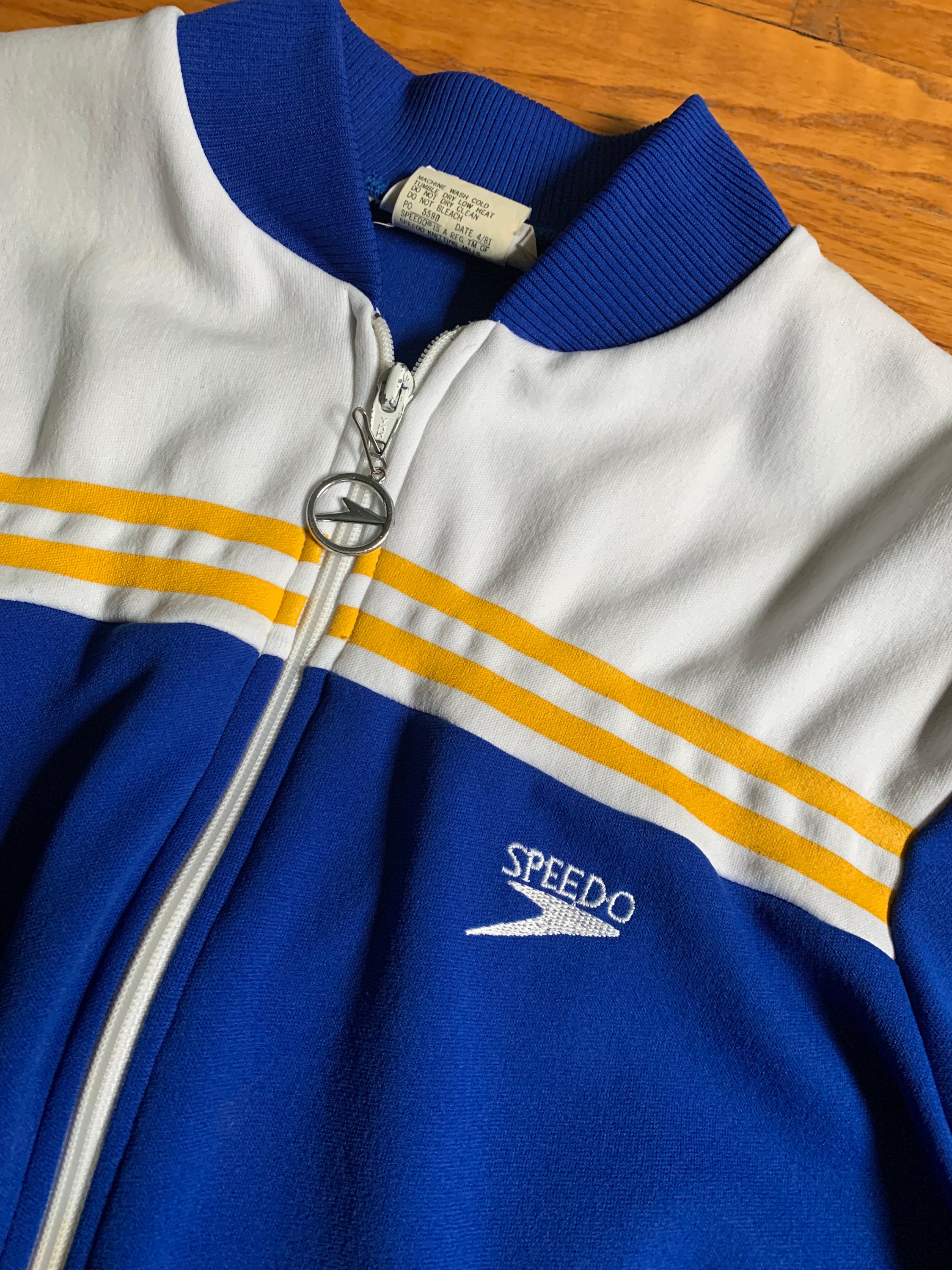 Vintage 80s/90s SPEEDO Track Jacket Blue/white/yellow Size - Etsy