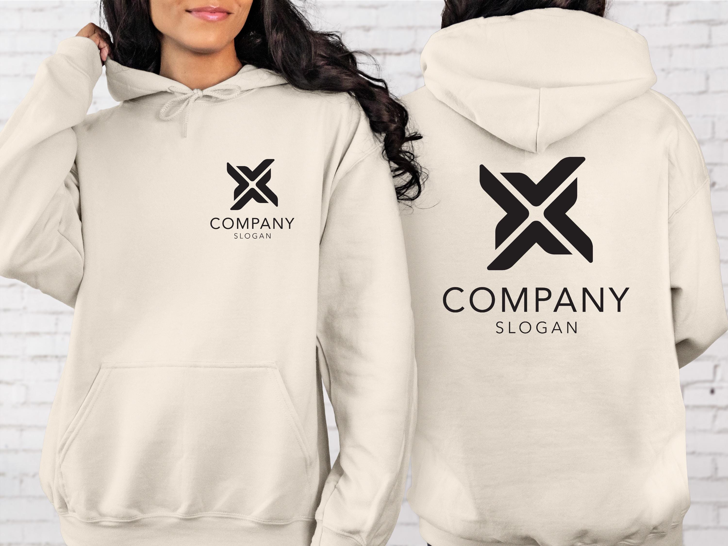 Custom Company Logo Back And Front Matching Hoodie Sweatshirt, Custom Text Hoodie, Custom Sweatshirt Hoodie, Personalized Custom Hoodie