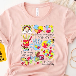 Autism Awareness Shirt, Support Autism Tee, Puzzle Piece Shirt, Colorful Autism Shirt, Special Needs Awareness Shirt, Neurodiversity Shirt