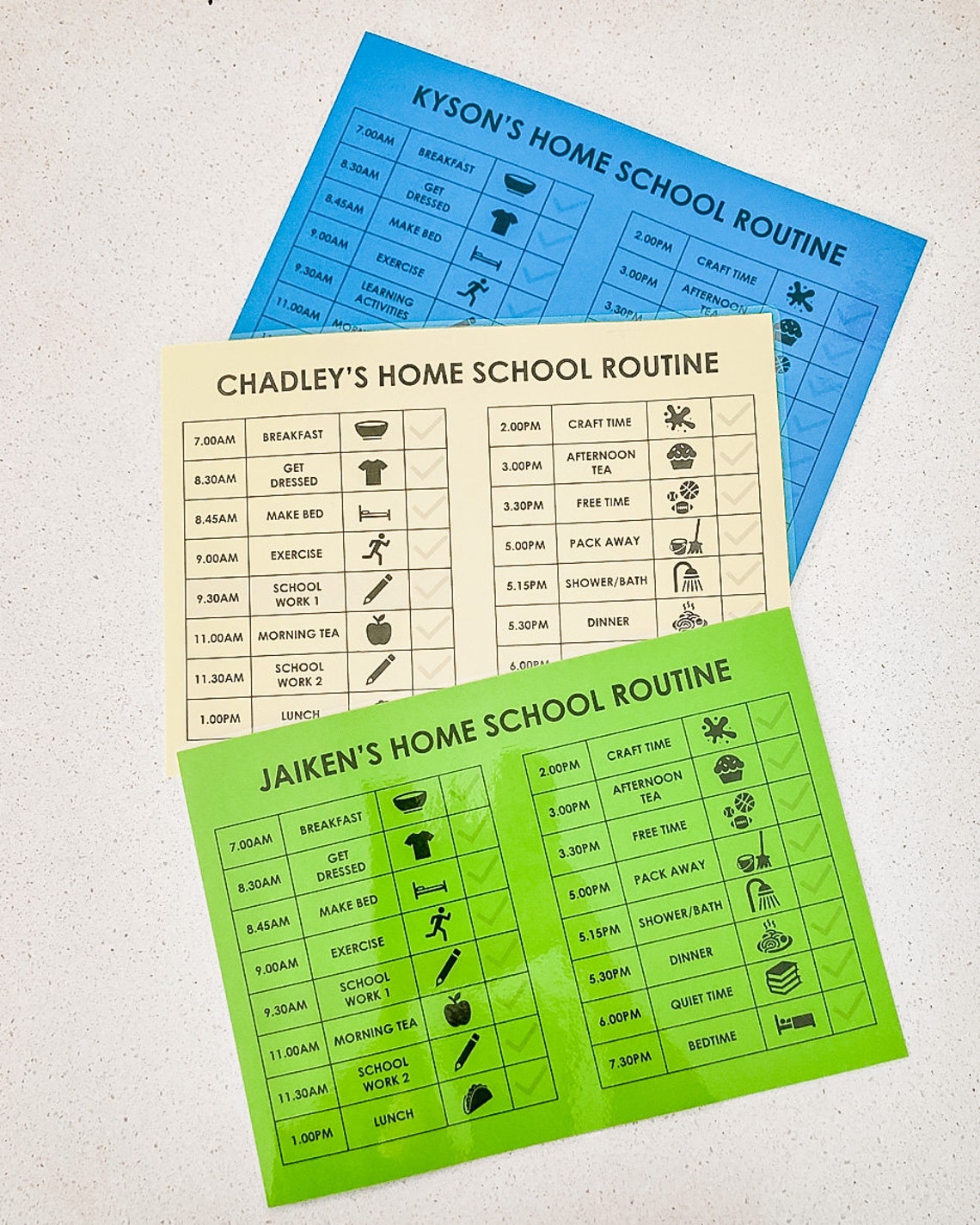 Customisable Routine Chart for Kids - Etsy