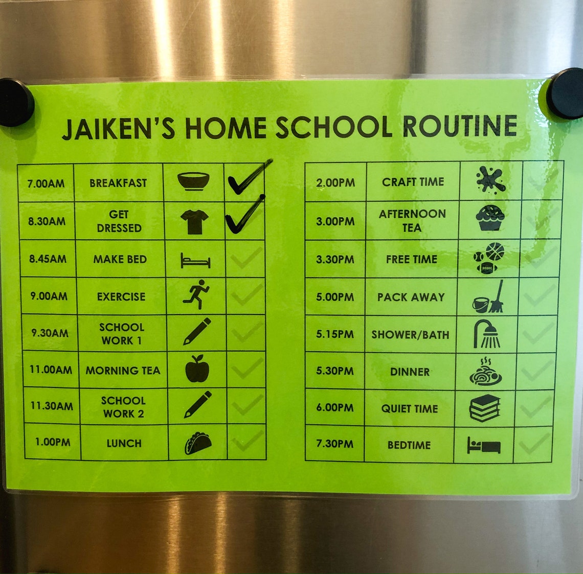 Customisable Routine Chart for Kids - Etsy Australia