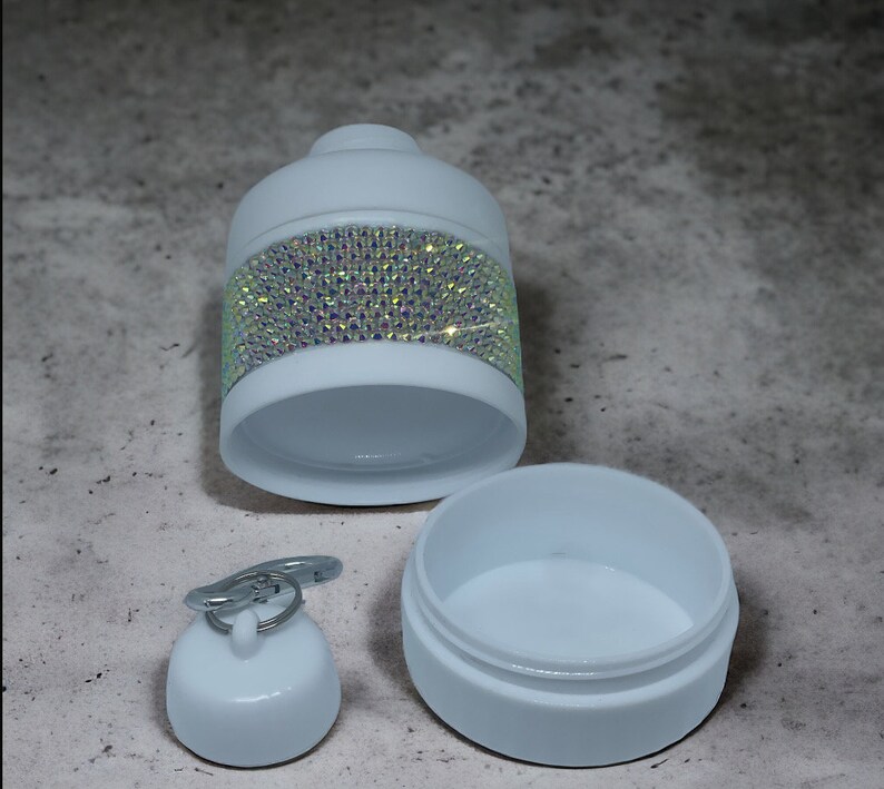 Bling Portable Protein Powder Jar Holder Rhinestone Gym Pre Workout