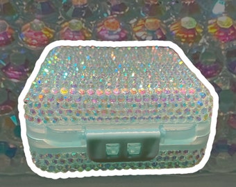 Rhinestone Portable Pill Box