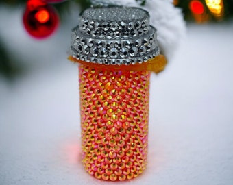 Rhinestone Pill Bottle Container