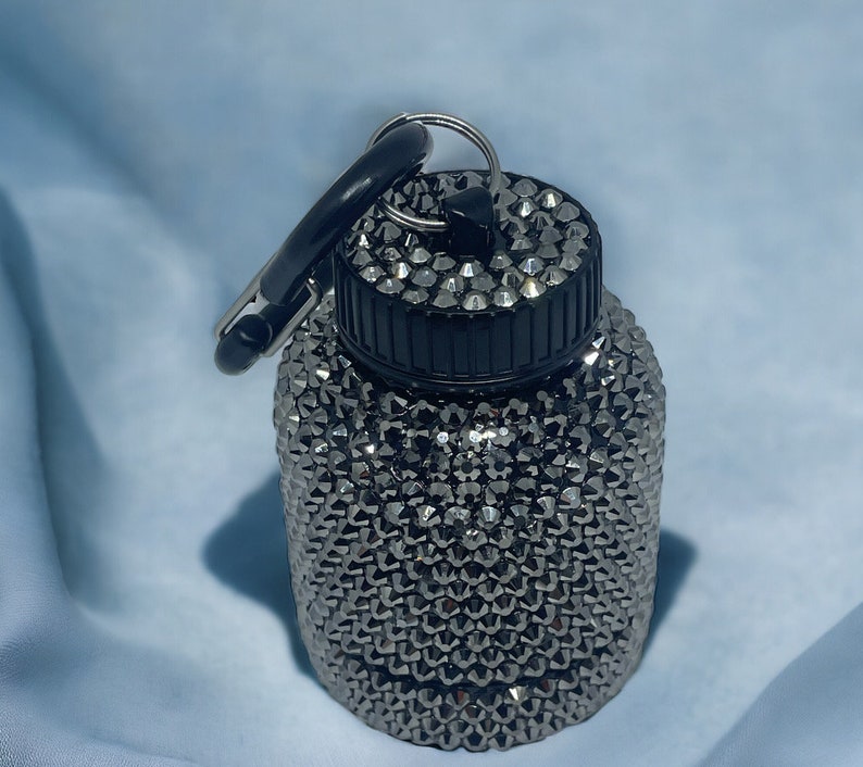Rhinestone Mini Portable Protein Powder Jar Holder Gym Keychain Muscle