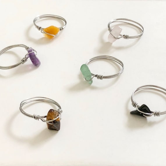Crystal Rings Crystal Gemstone Rings Dainty Minimalistic