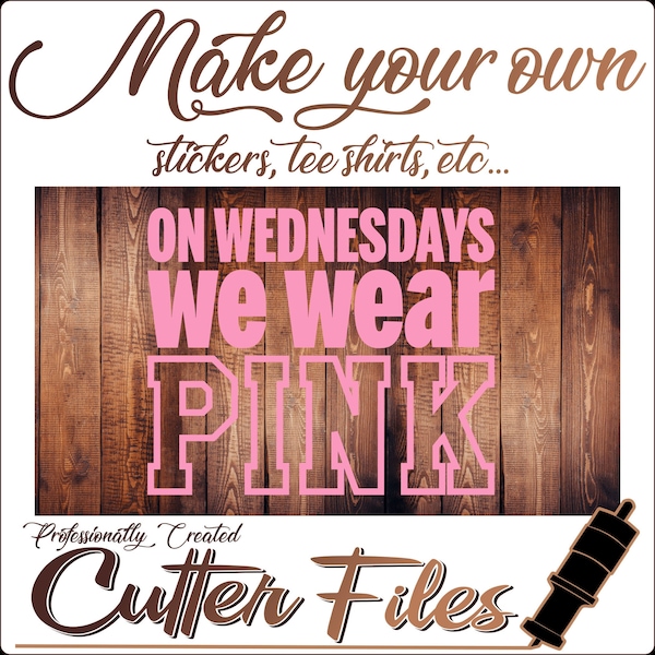 Mean Girls, woensdag dragen we roze, SVG vectorbestand, gesneden bestand voor Cricut en silhouet, digitale download,