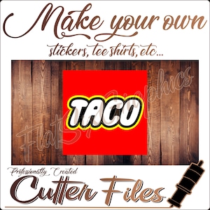 Taco, L E G O inspired SVG Vector File, Cut File For Cricut And Silhouette, Digital Download, Toyota Tacoma Accessories