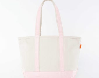 Rose Gold Metallic Canvas Tote: Medium Travel Bag with Pockets