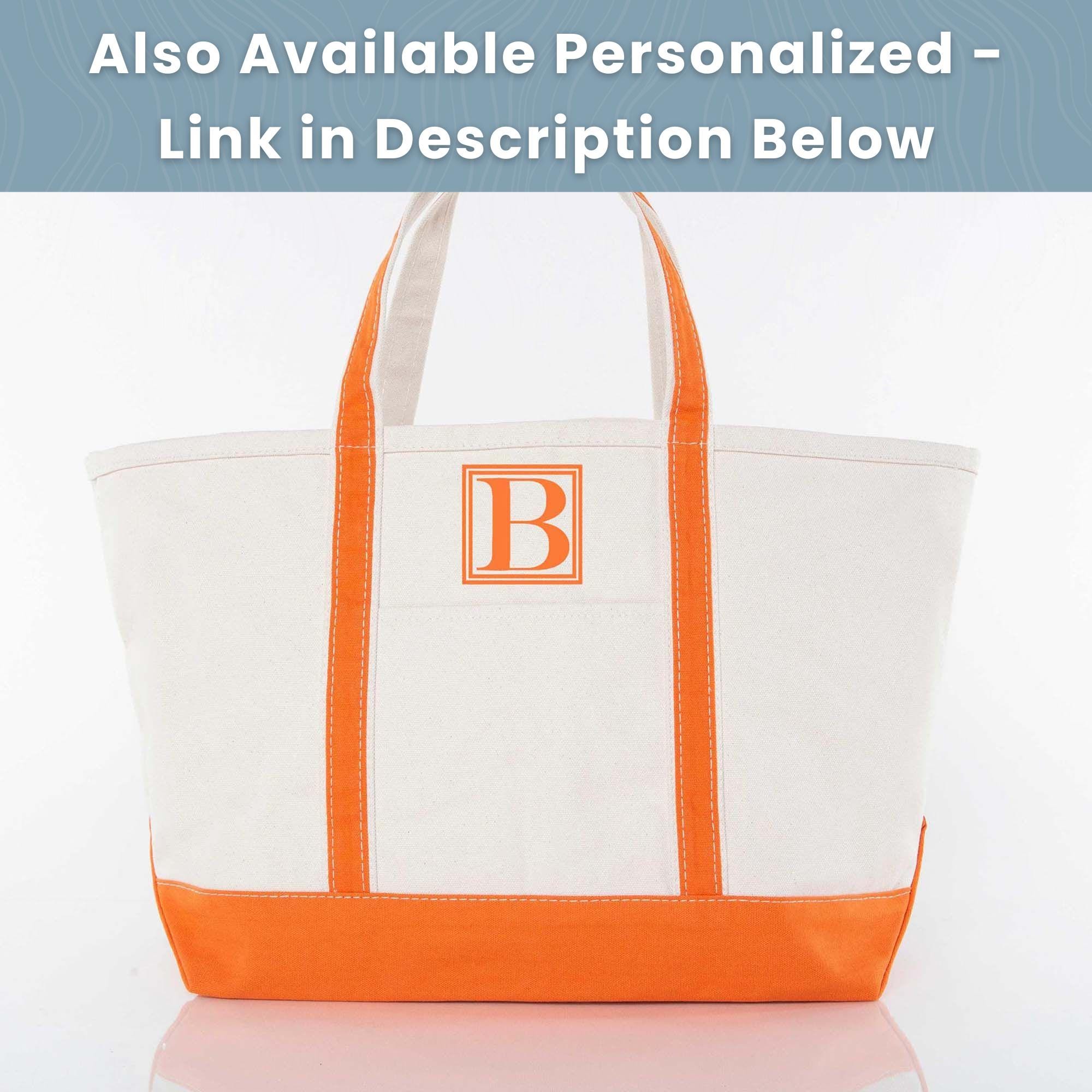 Orange Trim Canvas Tote Bag: Large Beach or Commuter Bag - Etsy