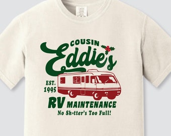 COUSIN EDDIE's RV Maintenance Retro Holiday Apparel | Premium T-Shirt or Crew Sweatshirt | Funny Holiday Shirt | Griswold Family Christmas
