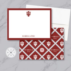 Personalized College Note Cards | 4.25&quot; x 5.5&quot; or 5&quot;x7&quot;  PRINTED with Blank Envelopes | Custom Stationery | Graduation Thank You Cards