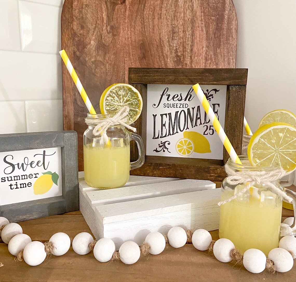 FAUX LEMONADE in MINI Glass Mason Jar Old Fashioned Lemonade Etsy
