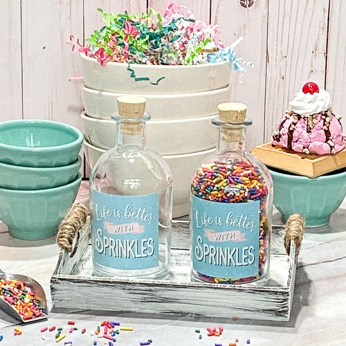 JXGZSO Eiscreme-Liebhaber Geschenk - 'Life Is Better With Sprinkles' Make-up-Tasche, Segeltuch