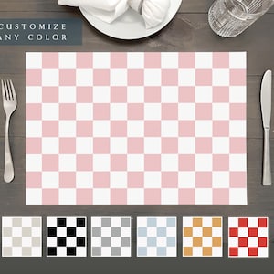 BOHO CHECKERED Artisan Paper PLACEMAT Sheets | Multiple Quantities & Color Options | Size: 17.25" x 12" | Party Decor