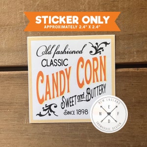 CANDY CORN STICKER Label Only | Easy-to-peel Sticker | Approximately 2. ...