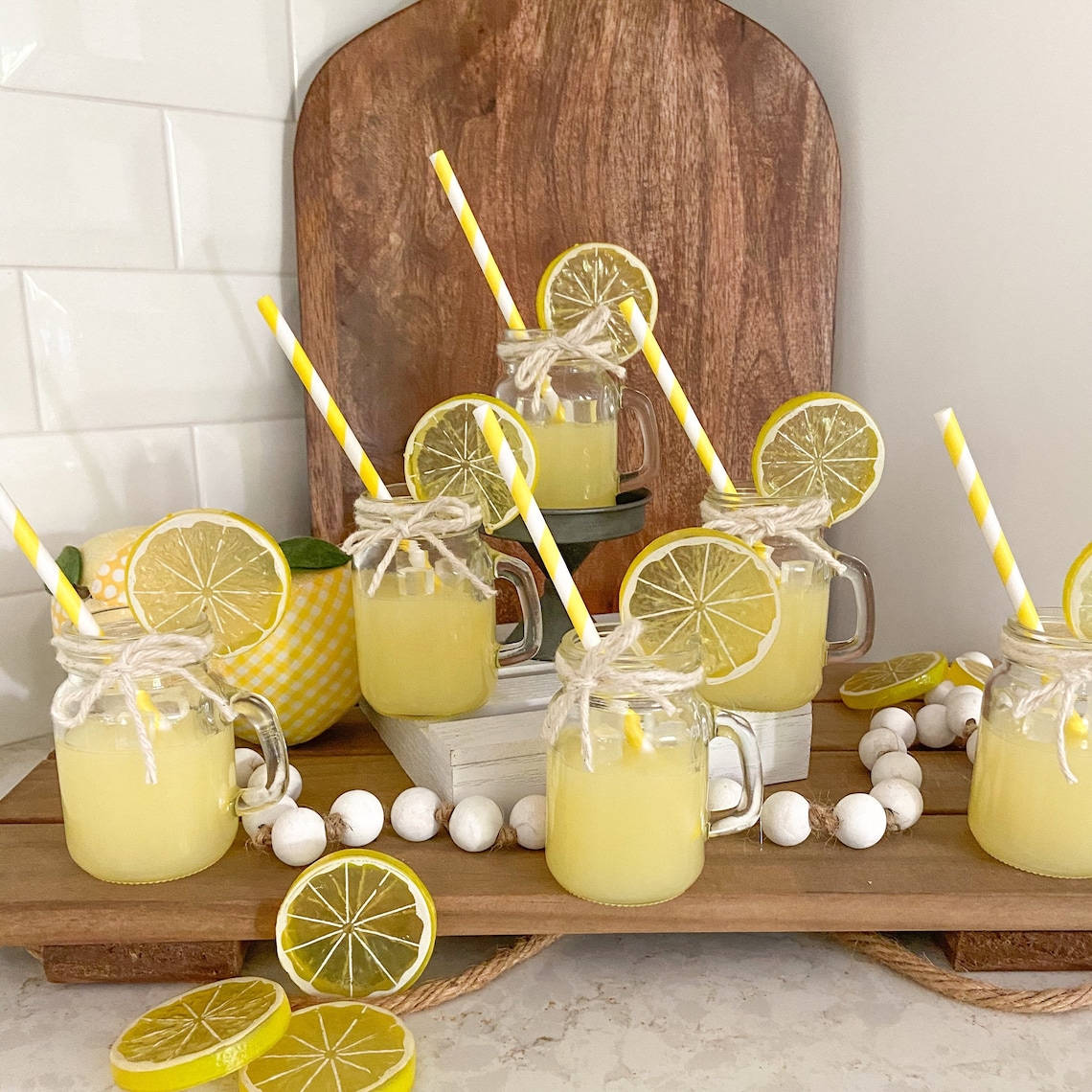 FAUX LEMONADE in MINI Glass Mason Jar Old Fashioned Lemonade Etsy