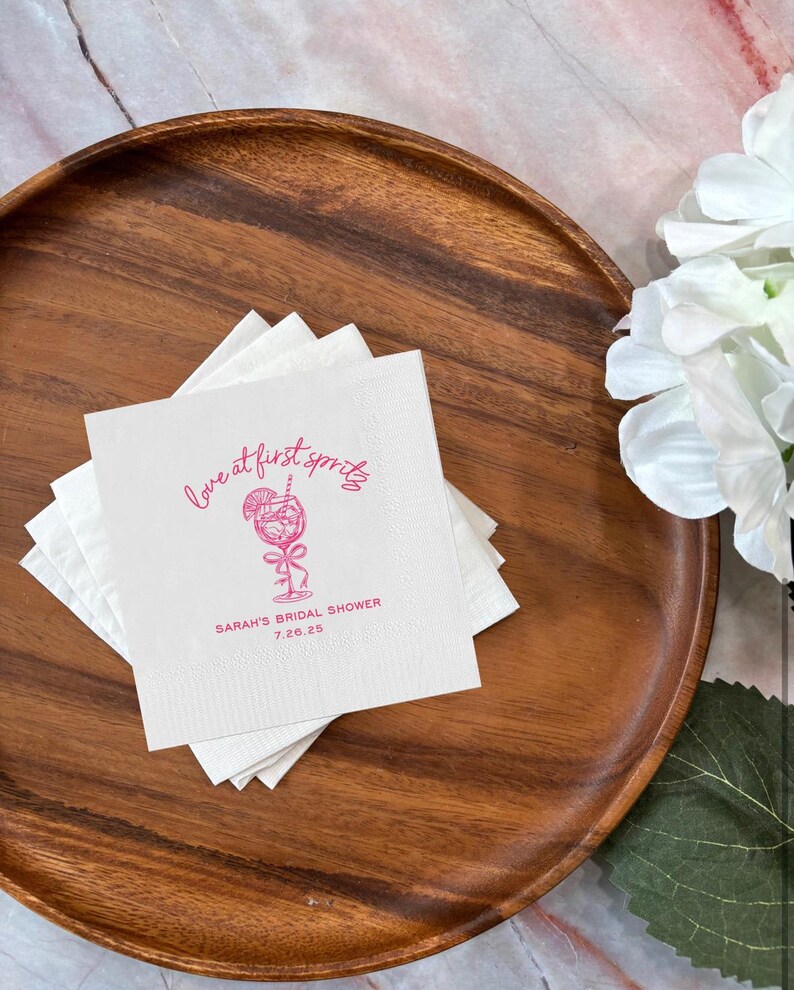 Custom Love at First Spritz Cocktail Napkins - Thumbnail 3