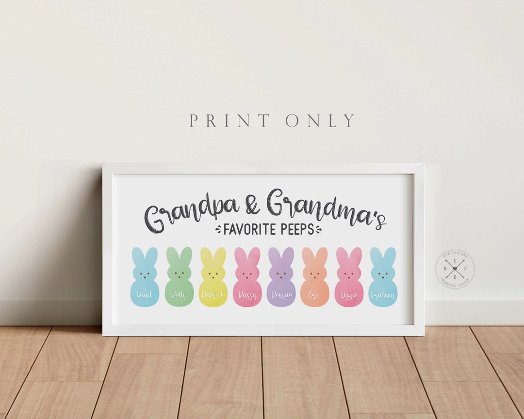 Custom PERSONALIZED Favorite PEEPS ART Print Multiple Sizes ...