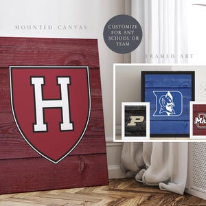Custom COLLEGE LOGO Gift | Framed, Mounted Canvas, Art Print or Ceramic Coaster Options | Any College, University or School Logo