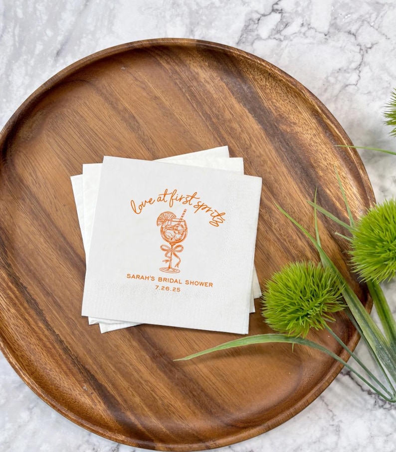 Custom Love at First Spritz Cocktail Napkins