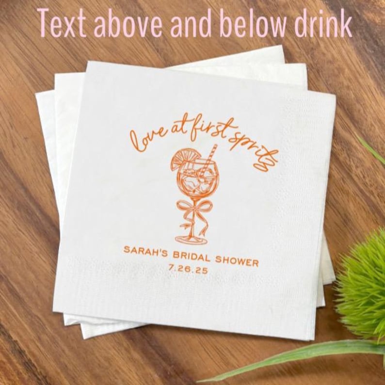 Custom Love at First Spritz Cocktail Napkins - Thumbnail 4