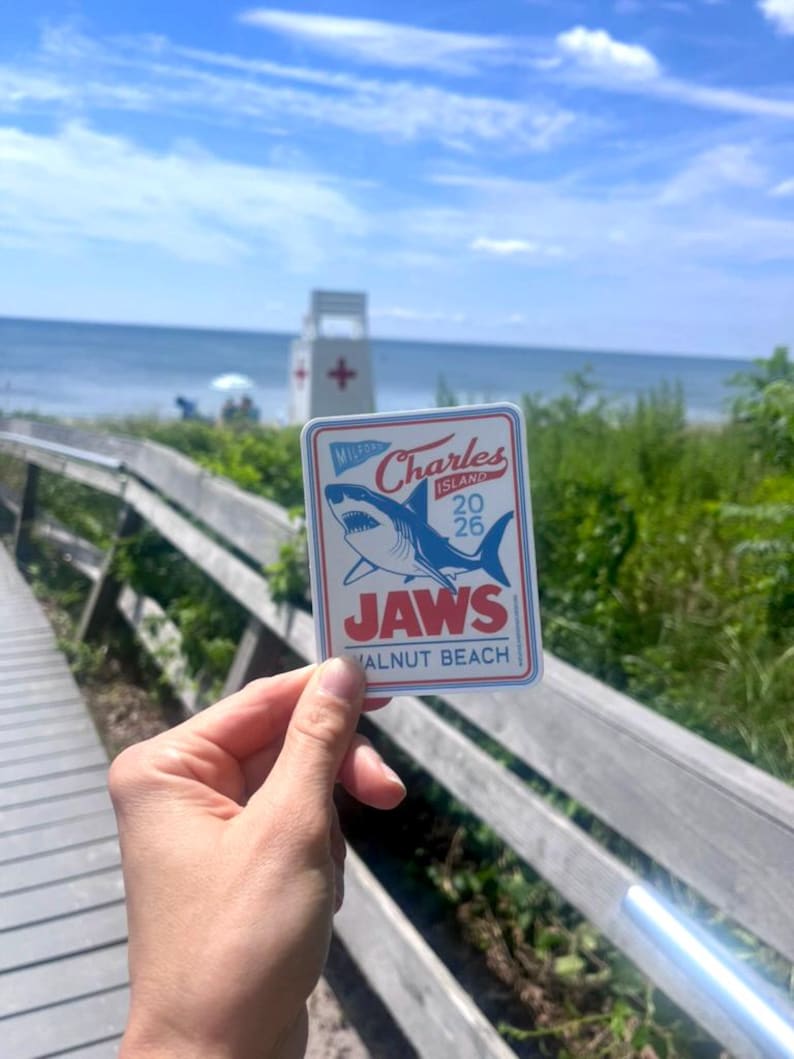 JAWS at Walnut Beach Vintage Merch | Adult & Youth T-Shirts | Vinyl Beach Sticker | Milford, Connecticut Souvenirs + Gifts image 12