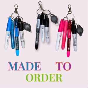 Badge Reel Accessory PEN and SHARPIE, Mini Pen, Mini Sharpie - Attach to  Your Badge Holder, Backpack, Choice of Pen Color, Nurse Gift, Badge Reel