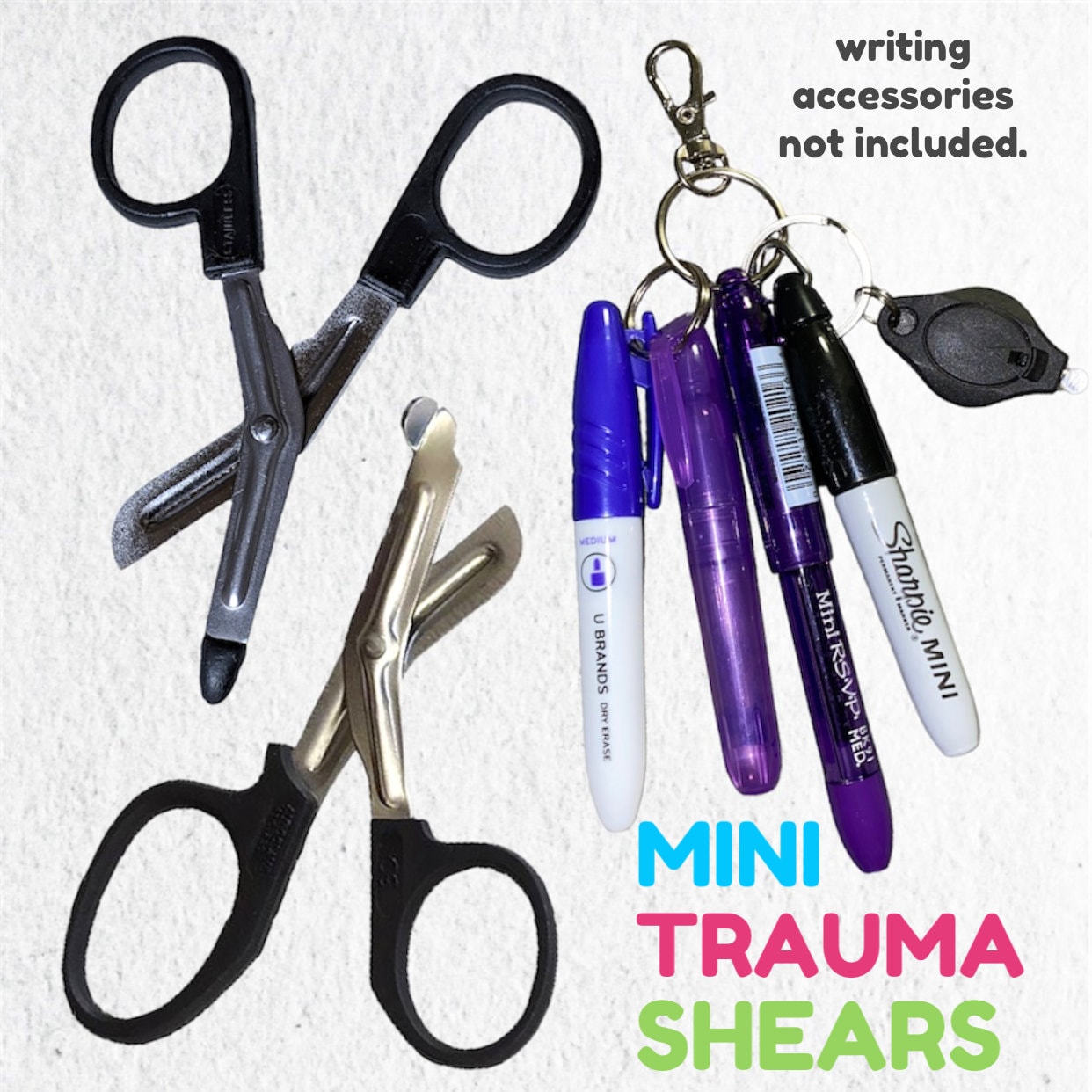 15 Pieces Folding Safety Scissors for Nurse Plastic Handle Mini Folding  Scissors Nurse Pen Set Permanent Markers Fine Point Nurse Pen Pack Silver  Ring Foldable … in 2023