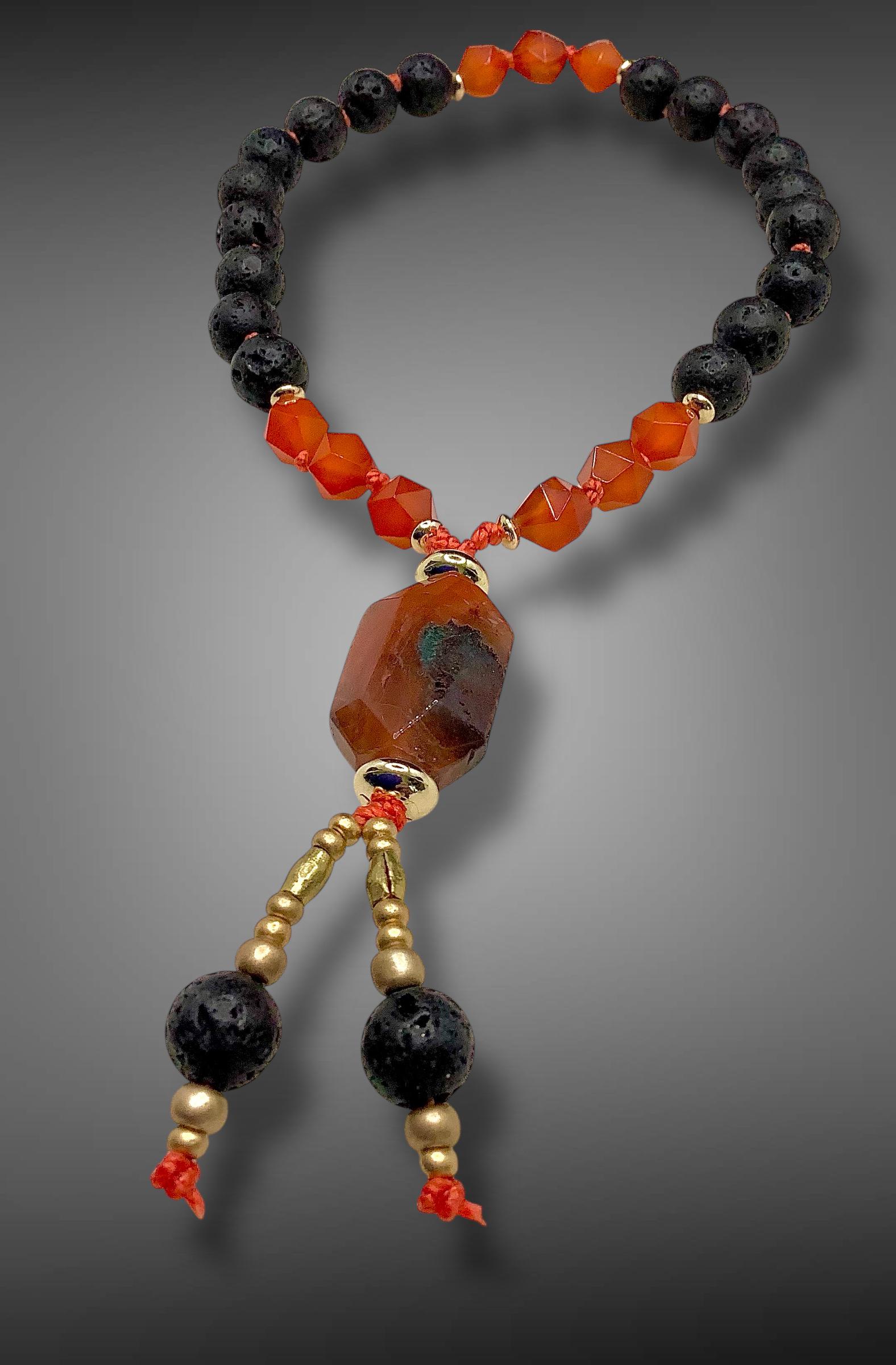 Vitality Wrist Mala - Mini mala cornaline, lave