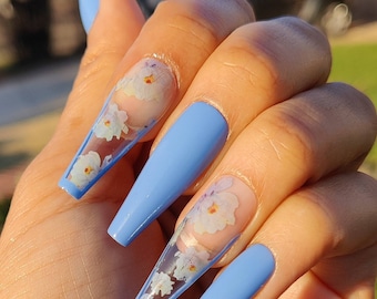 Baby Blue Nails Etsy Baby Blue Nails Etsy