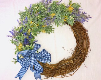 Couronne florale de vigne de printemps