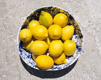 Salad bowl 11"/28 cm, Ceramic bowl cobalt splashes, Irregular Handmade Serving Bowl, Handmade ceramics, Fruit bowl, Pottery bowl